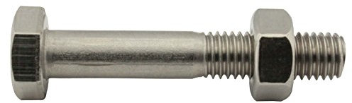 SC-Normteile® | Sechskantschrauben mit Schaft und Sechskantmuttern - M8x50 - (10 Stück) - Maschinenschrauben - DIN 931 / DIN 934 - Edelstahl A2 (V2A) - SC931 / SC934