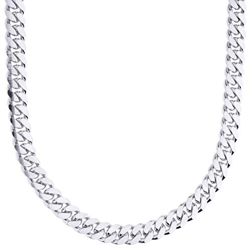 .iced-out. Sterling 925er Silber Panzerkette - MIAMI CUBAN 6mm - 80cm