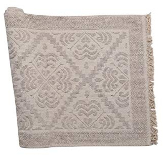 Cotton Royal - Tappeto a forma di sarda, 140 x 200 cm, motivo jacquard, per bagno, cucina, soggiorno, camera da letto, cucina, modello Giglio (ecru, 140 x 200 cm)