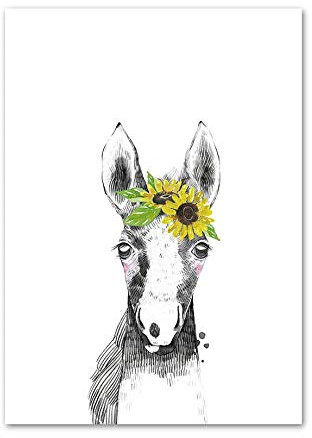 LCSLDW Leinwanddruck Tier Nordic Poster Und Drucke Wandkunst Drucken Leinwand Malerei Baby Wandbilder Für Kinderzimmer, Home Decoration, 15X20Cm No Frame
