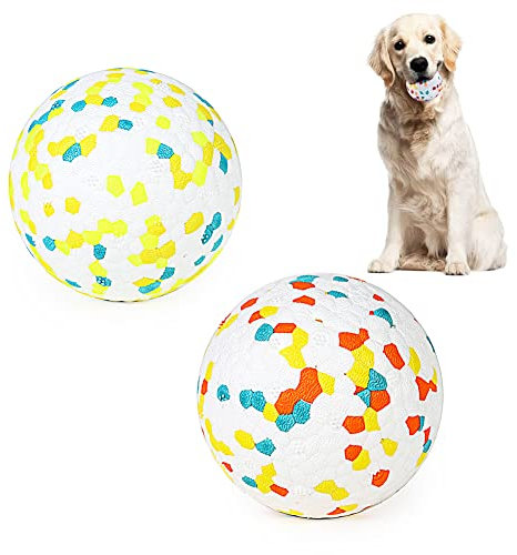 EASY JOY 2 Stück Unzerstörbar Hundebälle Hundespielzeug Stark Federnde Trainingsbälle Langlebige wurfball für Haustiere, Hund kauspielzeug aus E-TPU für Mittlere oder Große Hunde…