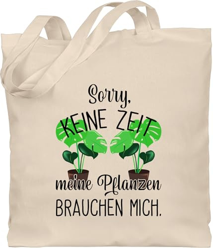 Shirtracer - Baumwolltasche - Hobby Outfit - Keine Zeit meine Pflanzen brauchen mich