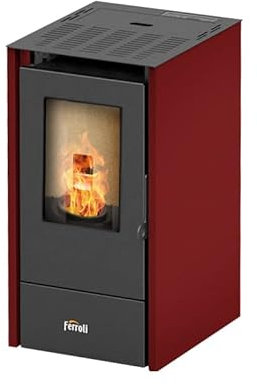 Ferroli Estufa de pellets modulante LIRA SLIM de 6,5 kW para estancias de hasta 46 m2, con estética elegante. Clase A+.