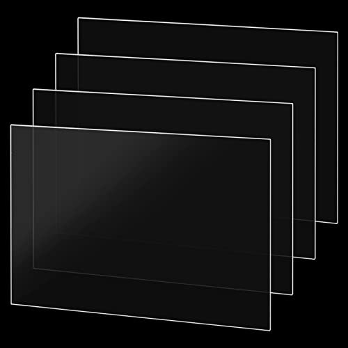 MANCHAP Lot de 4 plaque acrylique transparente A3 de 3 mm, 42 x 29,7 cm, feuilles panneaux de plastique acrylique transparent pour décoration d'intérieur, affichage, cadre photo, peinture