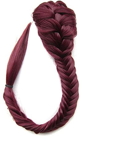 Bun Haarteile 20 Zoll Fishbone Braid Pferdeschwanz Haarknoten Extensions Synthetische Kordelzug Pferdeschwanz Clip In Haarverlängerung Pferdeschwanz Naturschwarz Echthaar Haarteil Haargummi ( Color :