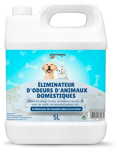 Eliminador de Olores Mascotas al Instante 5 L | Limpiador Enzimático Orina Perros y Gatos | Neutralizador Enzimático Olores Heces y Vómitos , Patio y Jardín,El embalaje puede variar.