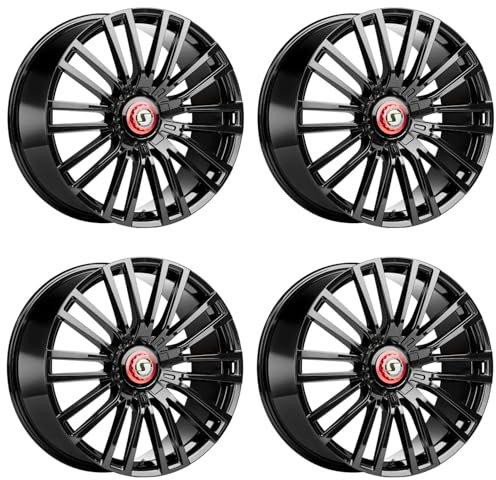 4x Schmidt Felgen Eckstein 10.5Jx23 ET40 5x108 GlossBlack kompatibel mit Jaguar F-Pace Typ DC