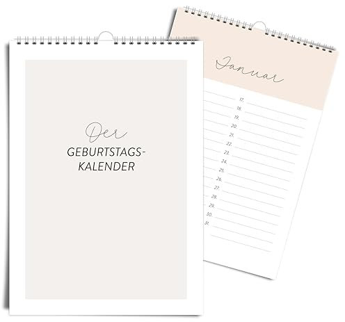 heaven+paper A5 Geburtstagskalender I Kalender für Geburtstage und Jahrestage I jahresunabhängig immerwährend ohne Wochentage – Ewiger Kalender zum Eintragen von Geburtstagen (A5 COZY)