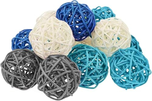 KHIRY 36 Stück Deko Rattankugeln, Rattankugeln Deko, Dekokugeln Rattan, Ratankugel Deko geeignet für Tischdeko Accessoires, Hochzeit, Partydeko, Geburtstagsfeier