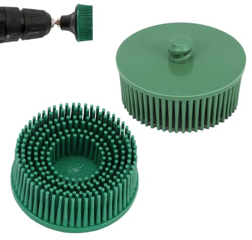 Disco de Cerdas de 2 Pulgadas Disco de Cerdas Abrasivas de Grano de 25000 Rpm Disco de Fijación de Vástago de Carburo de Silicio para Pulir, Limpiar Y Eliminar Revestimientos Rebeldes(Verde)