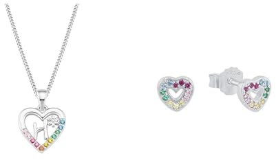 Prinzessin Lillifee Kette mit Anhänger 925 Sterling Silber Mädchen Kinder Halsschmuck & Ohrstecker 925 Sterling Silber Mädchen Kinder Ohrschmuck