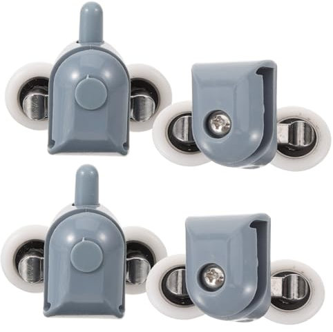 HEMOTON Plastic Shower Door Runners Runners Wheels Pulleys 4pcs Glass Door Swing Stopper Plastic Track Bathroom Door Shower Door Rollers 23mm Twin Shower Door Rollers