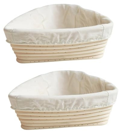 Alipis Früchtekorb 4 Stück Backkorb Brotbackwerkzeug DIY Rattan Kleine Aufbewahrungskörbe Brot backen Brotschalen handgeflochtener Korb Backzubehör Gebäck Gärkorb dreieckiger Korb