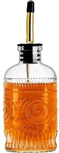 Gegewawa Glass Coffee Syrup Dispenser Bottles 7 OZ, Simple Syrup Bottles with Metal Pour Spout, Syrup Dispenser for Coffee Bar Accessories for Maple Honey Syrup Oil and Sauces