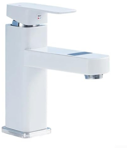 Grifo de lavabo con sensor inteligente, grifo mezclador de agua fría y caliente, calentador eléctrico táctil para fregadero (blanco)
