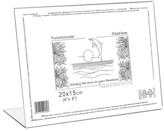 Marco de plexiglás de mesa, porta menús transparente, portafotos de mesa, expositor publicitario, expositor para folletos, folletos, folletos, folletos (transparente, 15 x 20 cm horizontal)