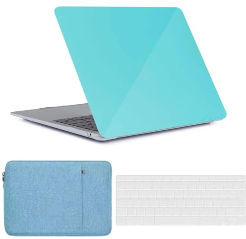FFBOFFC Hülle Kompatibel mit MacBook Pro 13 Zoll 2012 2011 2010 2009 2008 Alte Version Modell A1278 mit CD-ROM, Plastik Hartschale Schutzhülle Case & Tasche & Tastaturabdeckung, Kristallblau