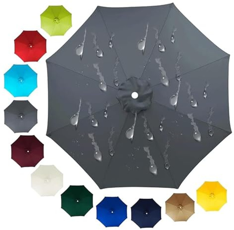 Parasol Canopy 6/8 Arms 5/7.5/8/9/10/11.5ft Umbrella Replacement Canopy Waterproof All Seasons Gazebo for Garden, Deck, Backyard, Pool(A4,8ribs 350cm/11.5ft)