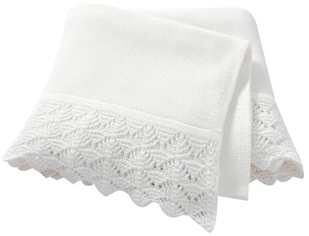 Hadetoto Cotton Baby Blanket for Newborn Soft Knit Boy Girl Blankets Baby Essentials Newborn Gift 100 x 80cm (Baby White)