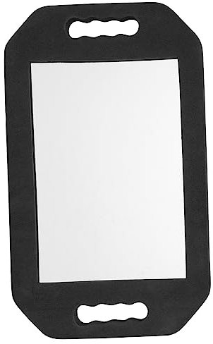 Rechteckiger Handspiegel für Schönheitssalon, schwarzer Schaumstoffrahmen, ideal für Mädchen und Frauen, perfekt für Make-up, Haarstyling und Hautpflege, tragbar und leicht