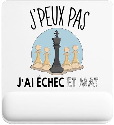 Planetee Tapis de Souris Échecs Échec Et Mat | Accessoire Bureau Ergonomique - Idéal pour Anniversaire, Collègue, Secret Santa Noël, Fête des Pères et Fête des Mères