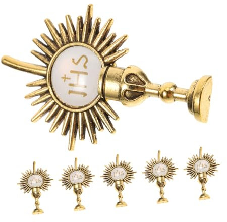 ABOOFAN 6pièces Lot De Épingles à Revers Forme De Croix De Broches Religieuses Pour Première Communion Décorations De Bijoux