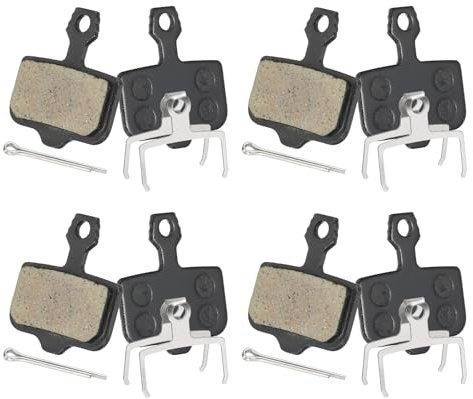HARFINGTON 4set Disc Brake Pad 1.17 x 0.67 Semi-Metallic Bike Brake Pads with Spring and Pin for BB7 M355 M446 M640 Mountain Road Bikes, Black