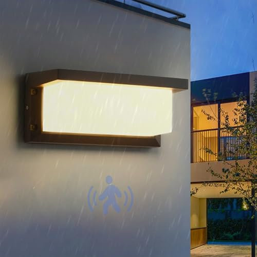 Luce murale per esterni a LED con lampada a parete del sensore di movimento IP65 Inafiti in alluminio con sconde impermeabile nera moderno moderno cortile da giardino patio villa corridoio 3000k/6500k