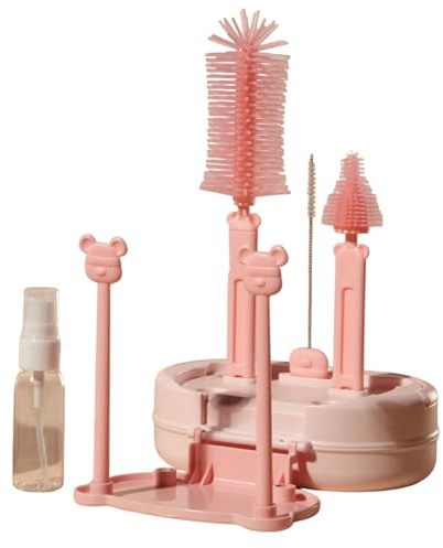 Set De Brosses pour Biberon avec Boîtier - Kit de Brosses de Voyage pour Biberons | Nettoyeur pour Pailles avec Boîte de Rangement pour Gourdes Boîtes Alimentaires Tuyaux Tasses à Thé