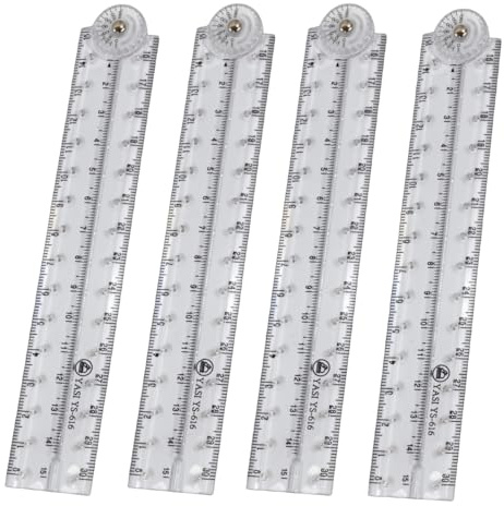 Nybrax 4 Reglas Plegables Transparentes de 30 cm, Juego de Reglas Plegables, Regla Geométricas Transparentes, Regla para Estudiantes, Adecuadas para Escuelas, Oficinas, Estudios y Bibliotecas