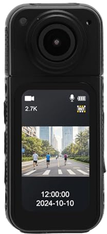 ASHATA 2,7K Daumen-Action-Kamera, Tragbare Kamera Zur Freihändigen POV-Aufzeichnung mit 1,47-Zoll-Bildschirm, Tragbare, um 180° Drehbare WLAN- mit Magnetischem Trageband Zum