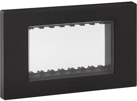 Vimar 30944.02 Calotta da Parete IP55, 4 moduli Linea, con Viti, per Scatole da Incasso 4 moduli, Dimensioni 14,68 x 8,8 x 2,11 cm, Nero