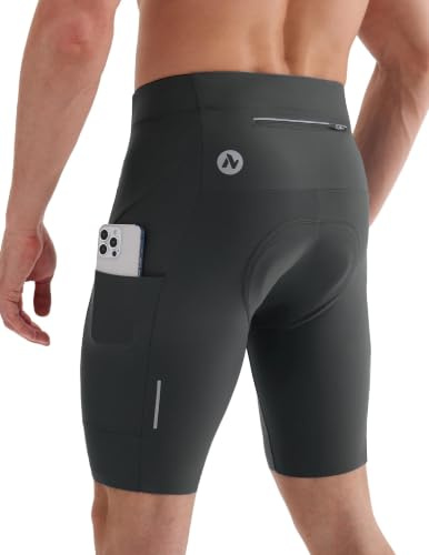 Nepest Padded Bike Shorts for Men Cycling Shorts with 4D Padded UPF 50+ | 4D Padded Road Biking Shorts, Bicycle, Riding, Biker, Cycle, Breathable, Moisture Wicking, Lightweight, Zipper Pocket