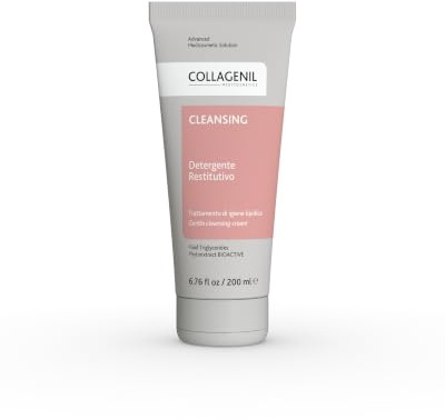 Collagenil Cleansing Detergente Restitutivo, Latte Pulizia Viso e Struccante Viso e Occhi, Trattamento Contro Impurità, Texture Cremosa, Effetto Lenitivo ed Emolliente, Non Arrossa e Non Brucia, 200ml