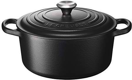 Le Creuset Cocotte Evolution de hierro fundido con tapa, Ø 22 cm, Redonda, Todas las fuentes de calor incl. inducción, 3,3 l, Negro mate