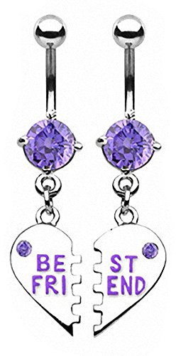 Piercingfaktor Bauchnabel Piercing Set Chirurgenstahl Kristall Beste Freunde