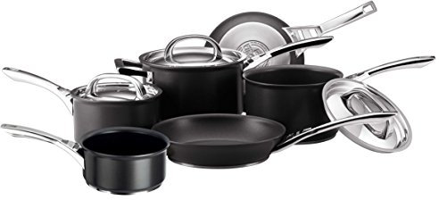Circulon Infinite Induction Hob Pan Set of 6 - Non Stick Pots and Pans Sets with Stainless Steel Lids & Handles, Premium Dishwasher Safe Cookware, Black