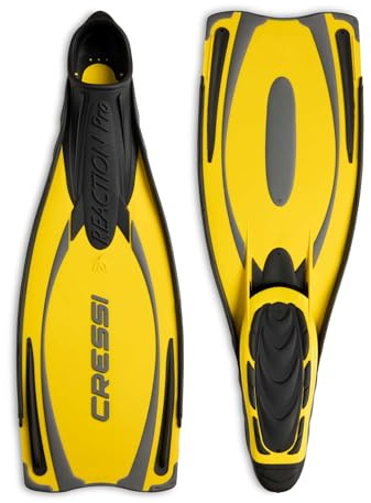 Cressi Sub S.p.A. Reaction Pro Palme chaussante Jaune/Argent 42/43