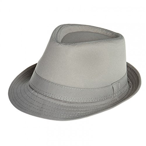 Caspar HT002 Damen Baumwoll Trilby Hut, Farbe:hell grau