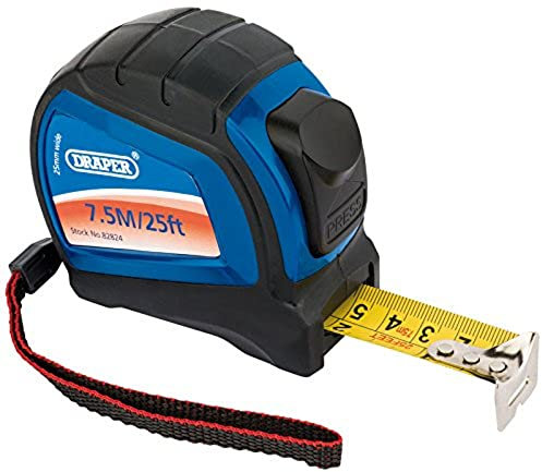 Draper 82824 7.5M/25ft Professional Measuring Tape Black and 7.5 m/25 ft
