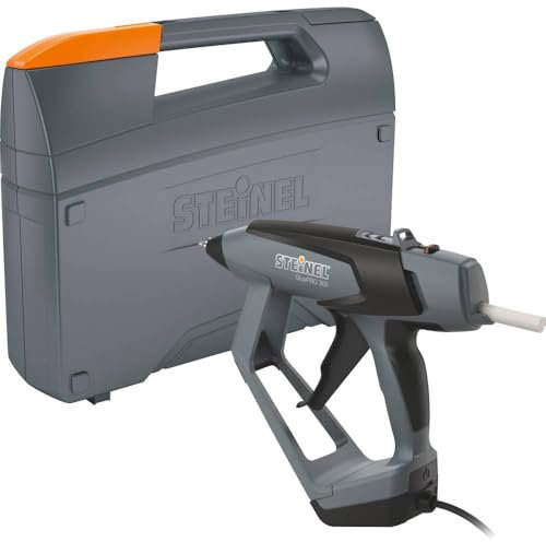 Steinel GluePRO 300 pistola per colla professionale in valigetta, pistola per colla a caldo con supporto, ugello intercambiabile