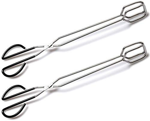 Stainless Steel Kitchen Tongs, Hiash 16 Inch Extra Long Scissor Tongs with Comfortable Handle for Barbecue Grilling 2ps