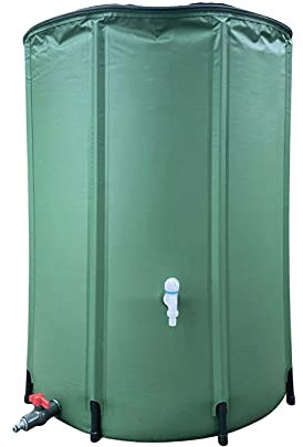 Tonneau de pluie pliable - Récupérateur d'eau portable - Avec filet en PVC - Réservoir d'eau avec filtre - Kit de trop-plein pour jardin