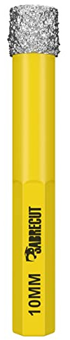 SabreCut 1pc SCRDDB10 10mm Quick Change Self-Cooling Diamond Drill Bit | Self-cooling, self-sharpening diamond grit provides long-life, chip-free drilling in porcelain, granite, marble and cement