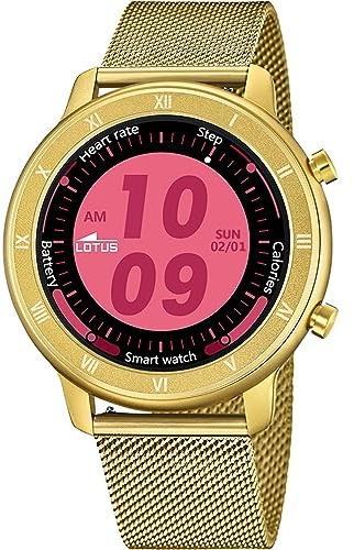 LOTUS Montre Connectée Femme | Étanche IP65, Contrôle Musique, Podomètre et Calories, Téléphone, Sports, Fréquence Cardiaque, 50038/1