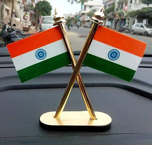 Indian National Flag for Car Dashboard Decorative Piece/Office Decor Home Decor Gift Item Flags Car Dashboard National Flag of India