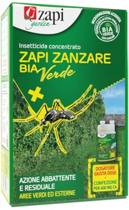 Zapi Garden | Zapi Zanzare Bia Verde - Insetticida, Fino a 3 Settimane, Antizanzare Concentrato, Esterno Giardino, 250 ml