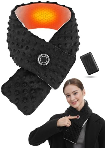 FERNIDA Beheizbarer Schal für Damen & Herren, Beheizte Schal mit Power Bank | FERNIDA USB Elektrische Heizschal, Fleece Beheizbarer Schal mit 4000mAh Akku Winter Windschutz Nackenwärmer