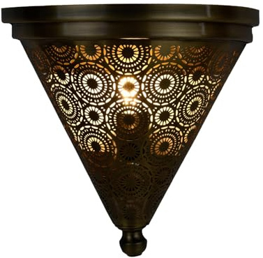 Orientalische Wandlampe Firas aus Metall gold antik 31 cm E27 Deko