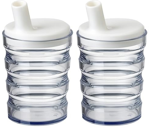 Homecraft Clear Non Spill Cup, Portable Travel Mug with Straw Lid for Children, Elderly and Disabled, Size Large (Pack of 2)